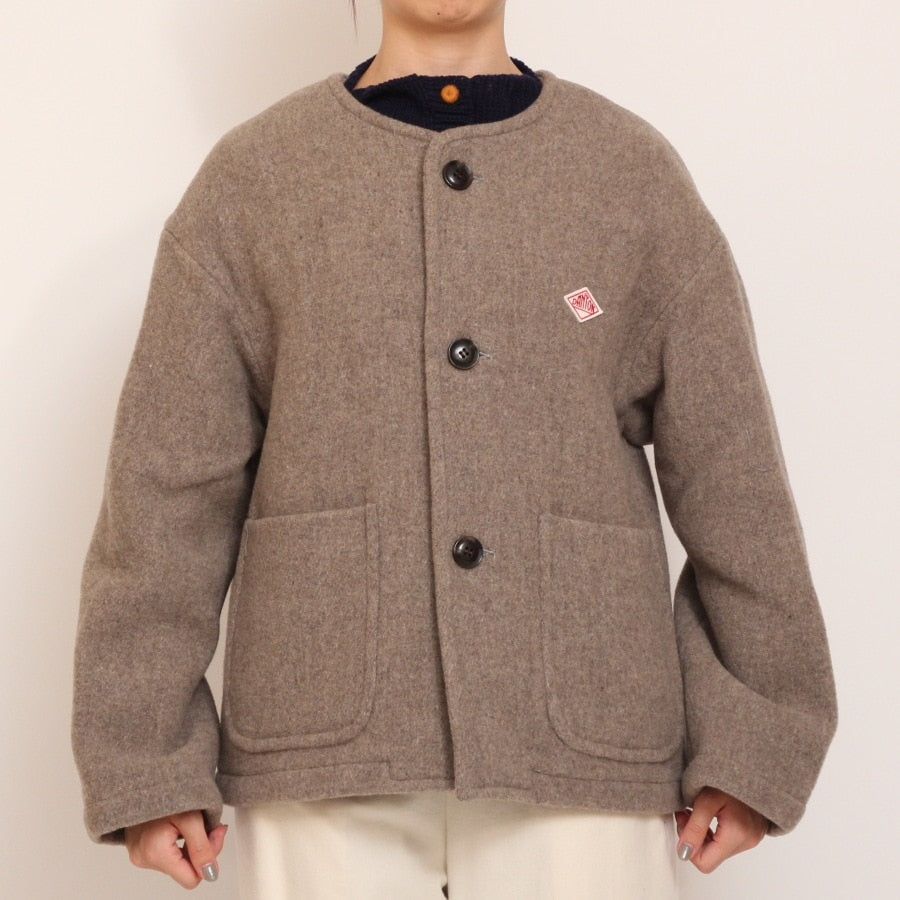 【BEIGE・MOCHAラスト1点ずつ】DANTONウールライトパイル ノーカラージャケット24