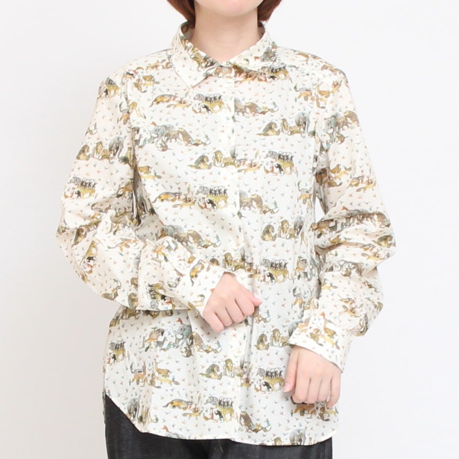 【20%OFF】【IVORYサイズ1のみ ラスト1点】24animals長袖レギュラーシャツ(2409)