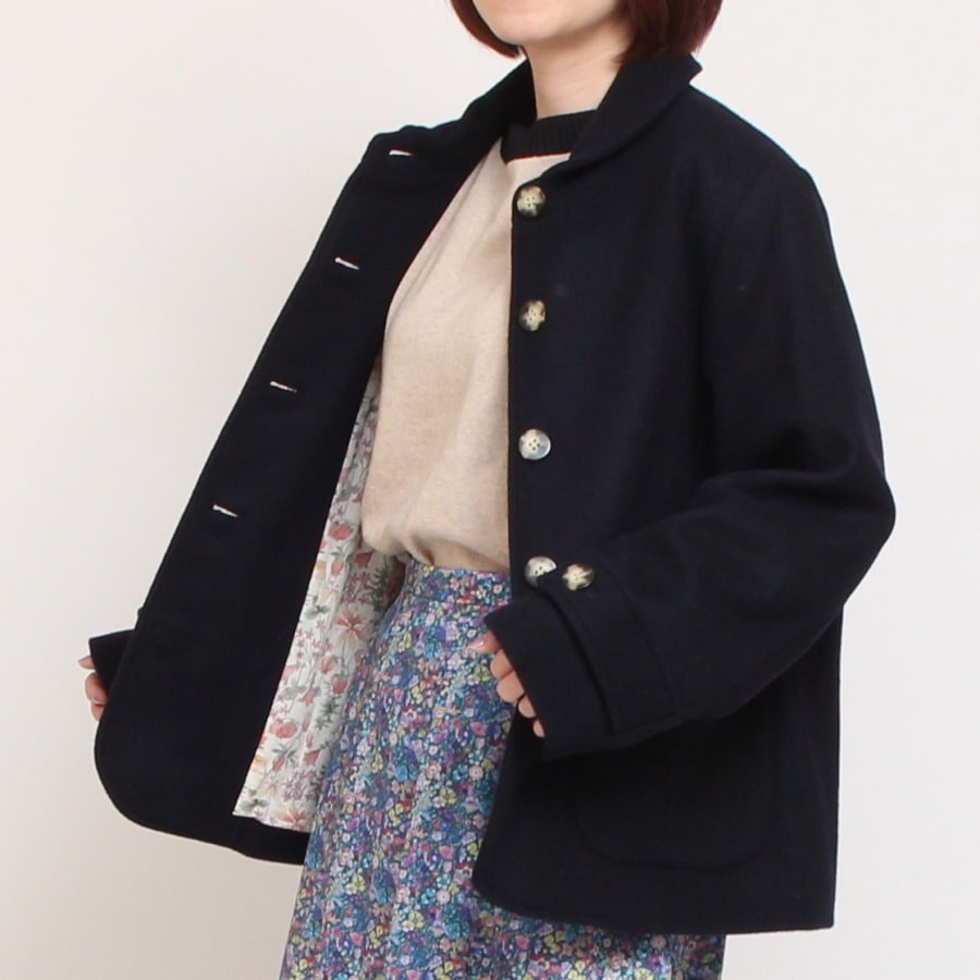 【20%OFF】【BLACKのみ ラスト1点】裏リバティショールカラージャケット(2410)