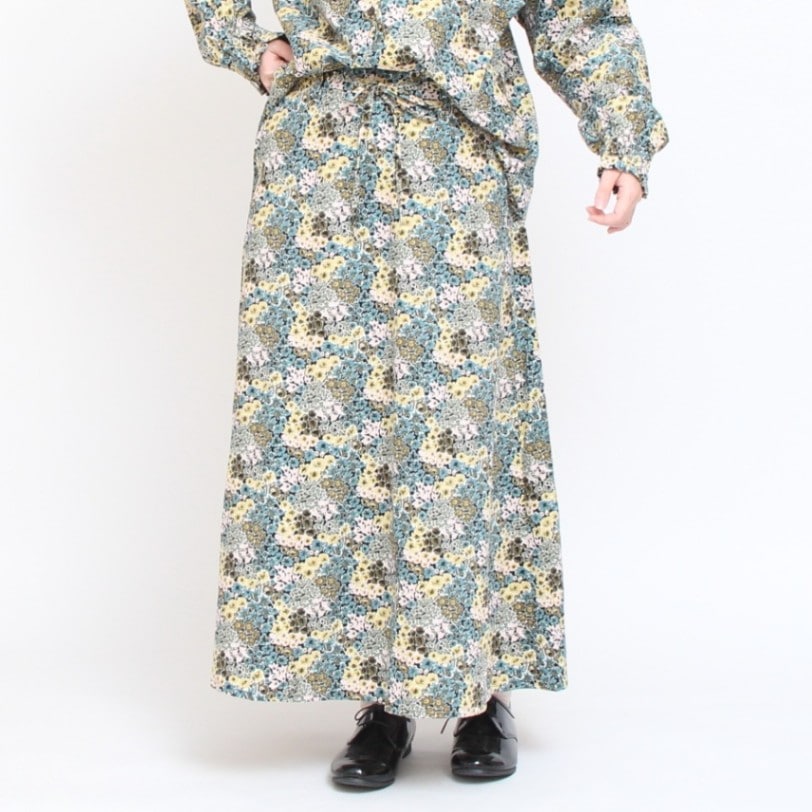 【20%OFF】【GREENのみ ラスト1点】コーデュロイLIBERTYリボン付きスカート(2411)