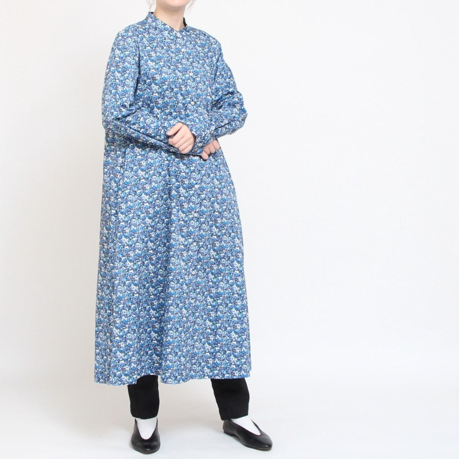 【20%OFF】【BLUEのみ 残り僅か】リバティバンドカラーフレアワンピース(2501)