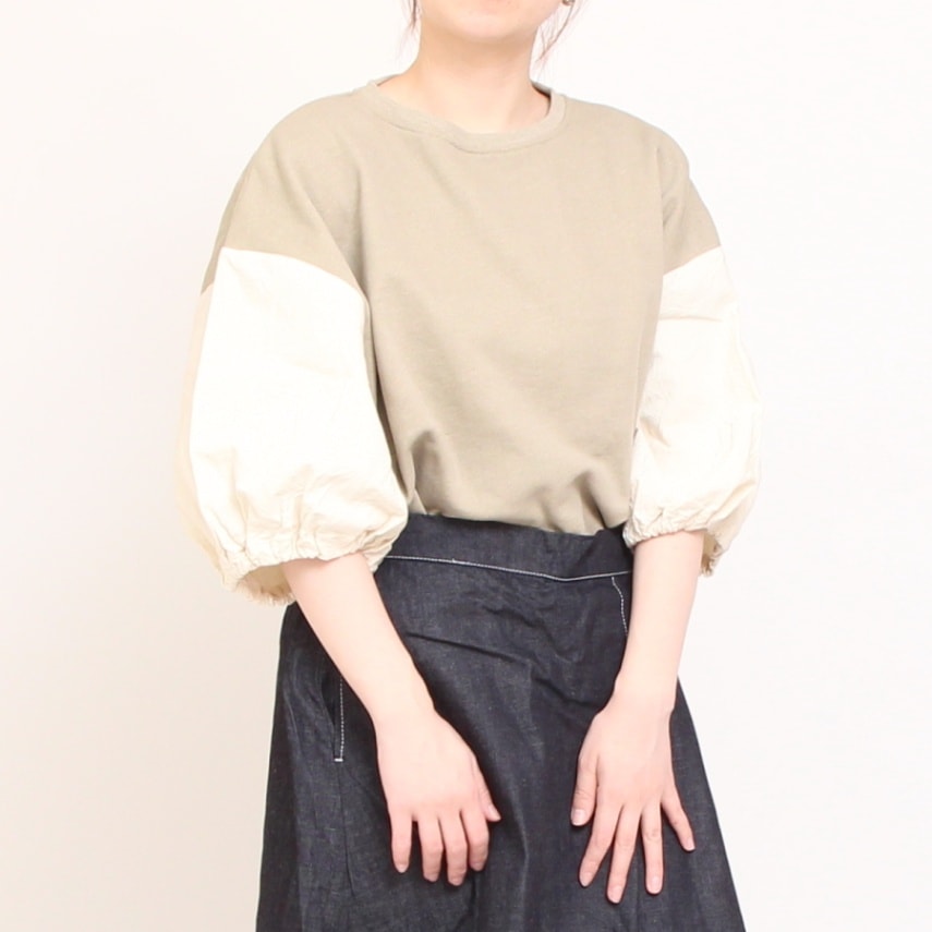 【50%OFF】【残り僅か】NARU裏毛×シーチングワッシャープルオーバー