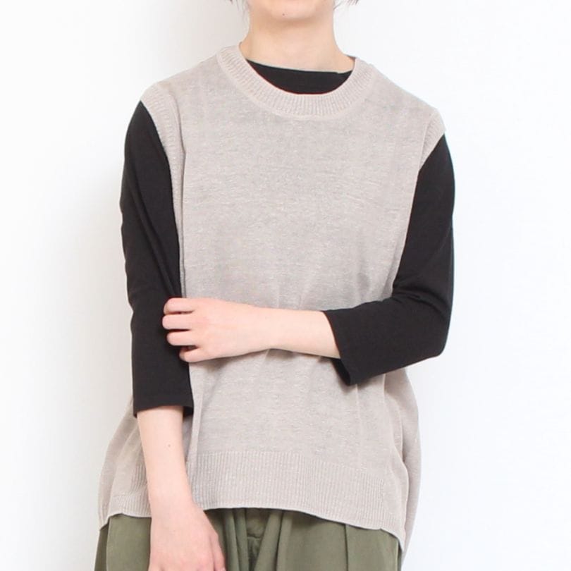 【BLACKのみ】Lim home7分袖ハイネックTシャツ