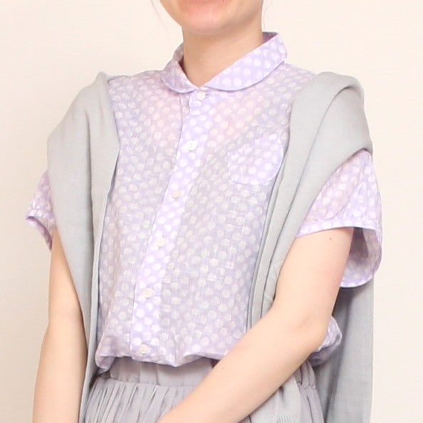 【20%OFF】【PURPLEのみラスト1点】to touchランダムDOTシャツ