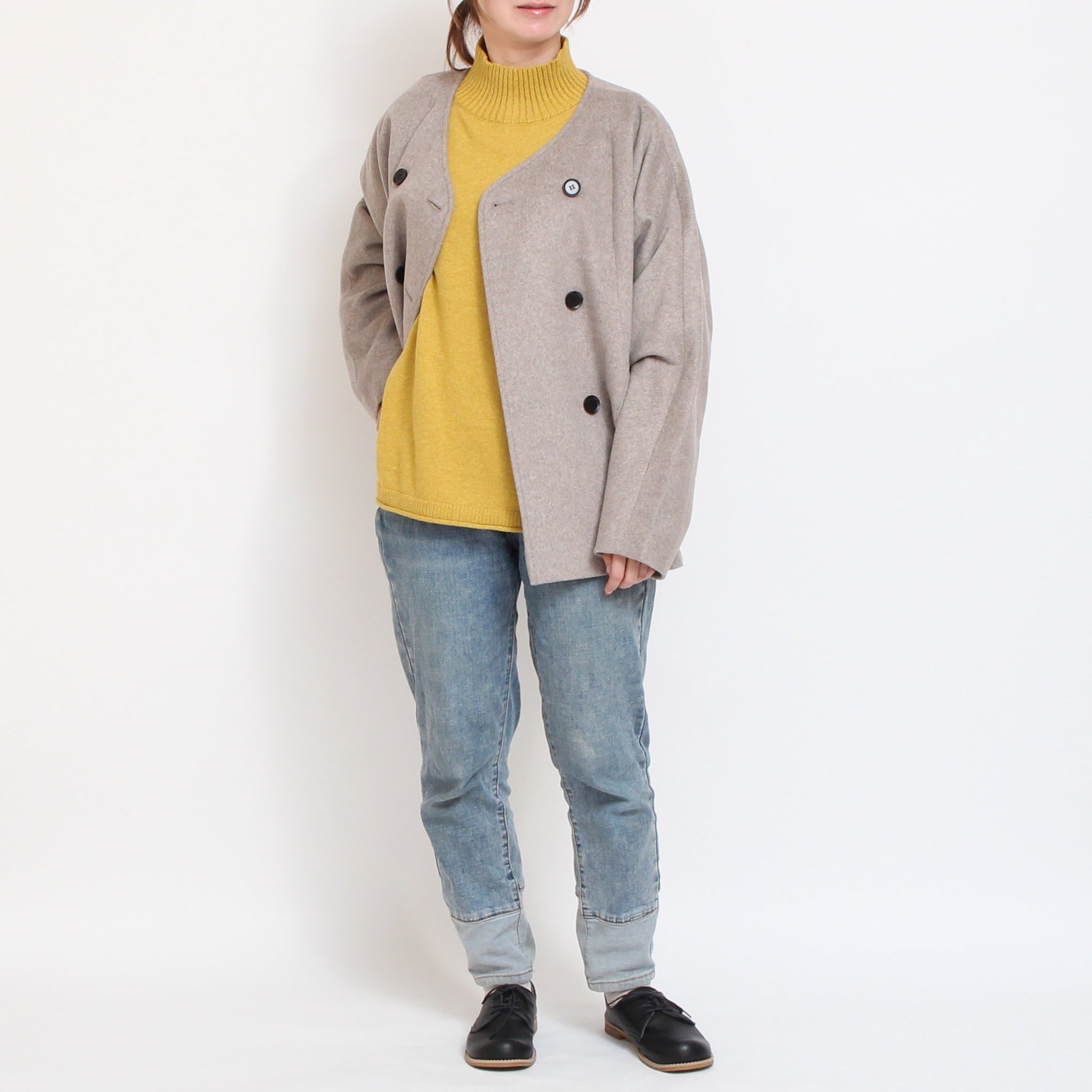 【WINE・NAVY残り僅か】 mao madeソフトコットンハイネックプルオーバー2510