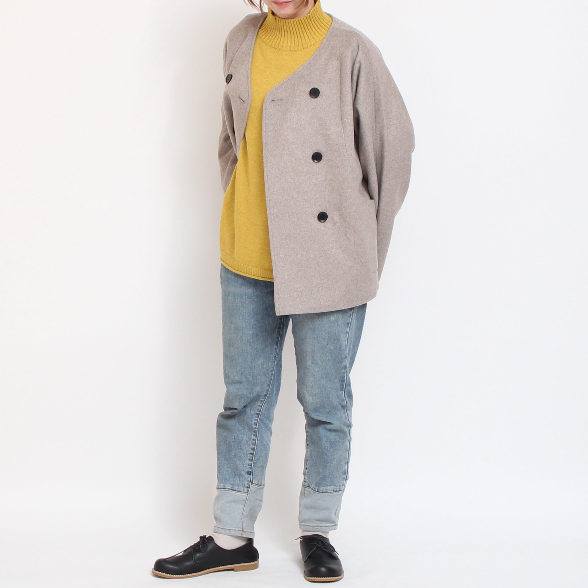 【WINE・NAVY残り僅か】 mao madeソフトコットンハイネックプルオーバー2510