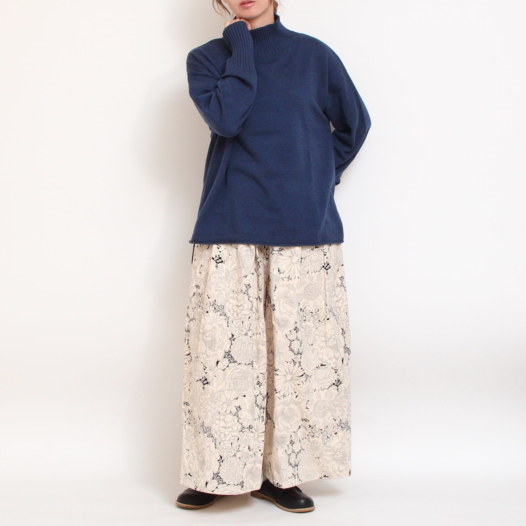 【WINE・NAVY残り僅か】 mao madeソフトコットンハイネックプルオーバー2510