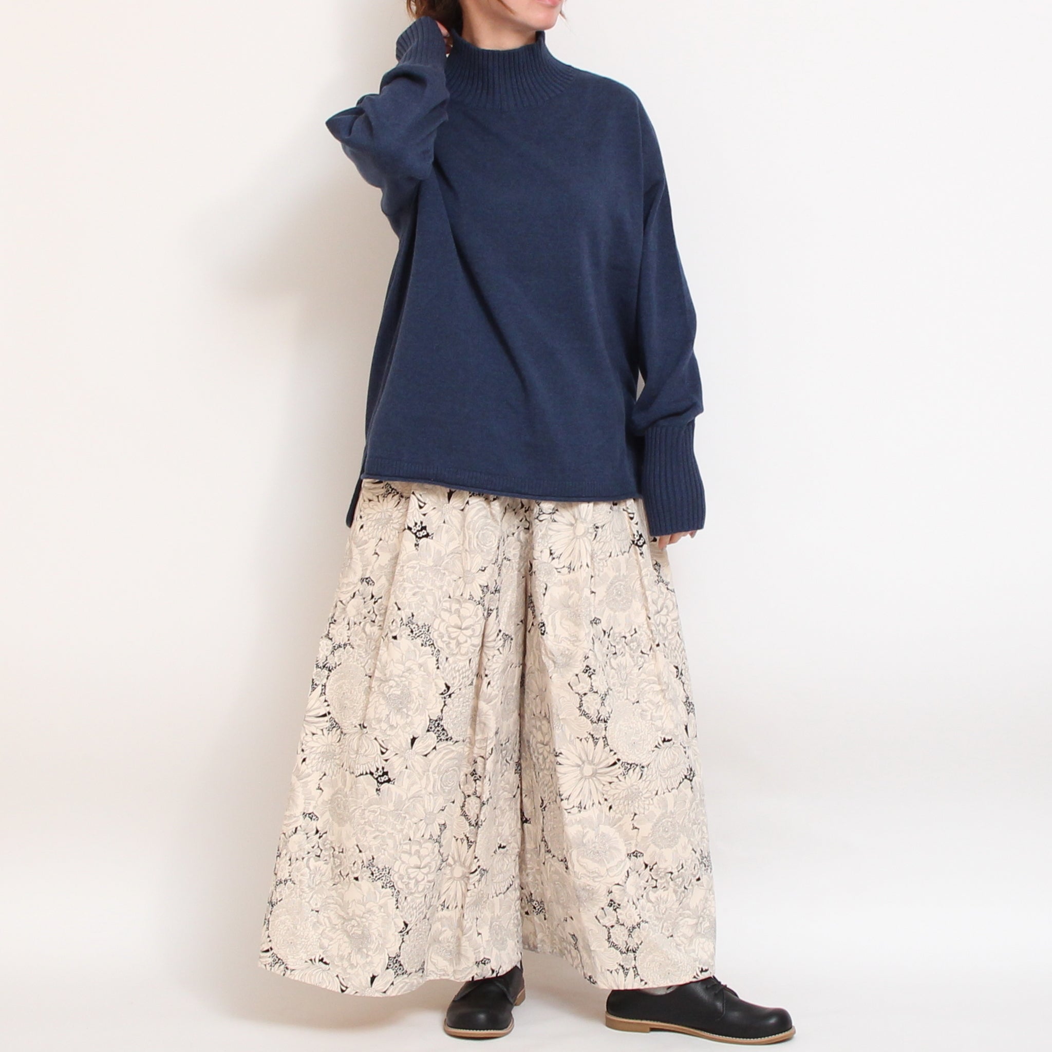 【WINE・NAVY残り僅か】 mao madeソフトコットンハイネックプルオーバー2510