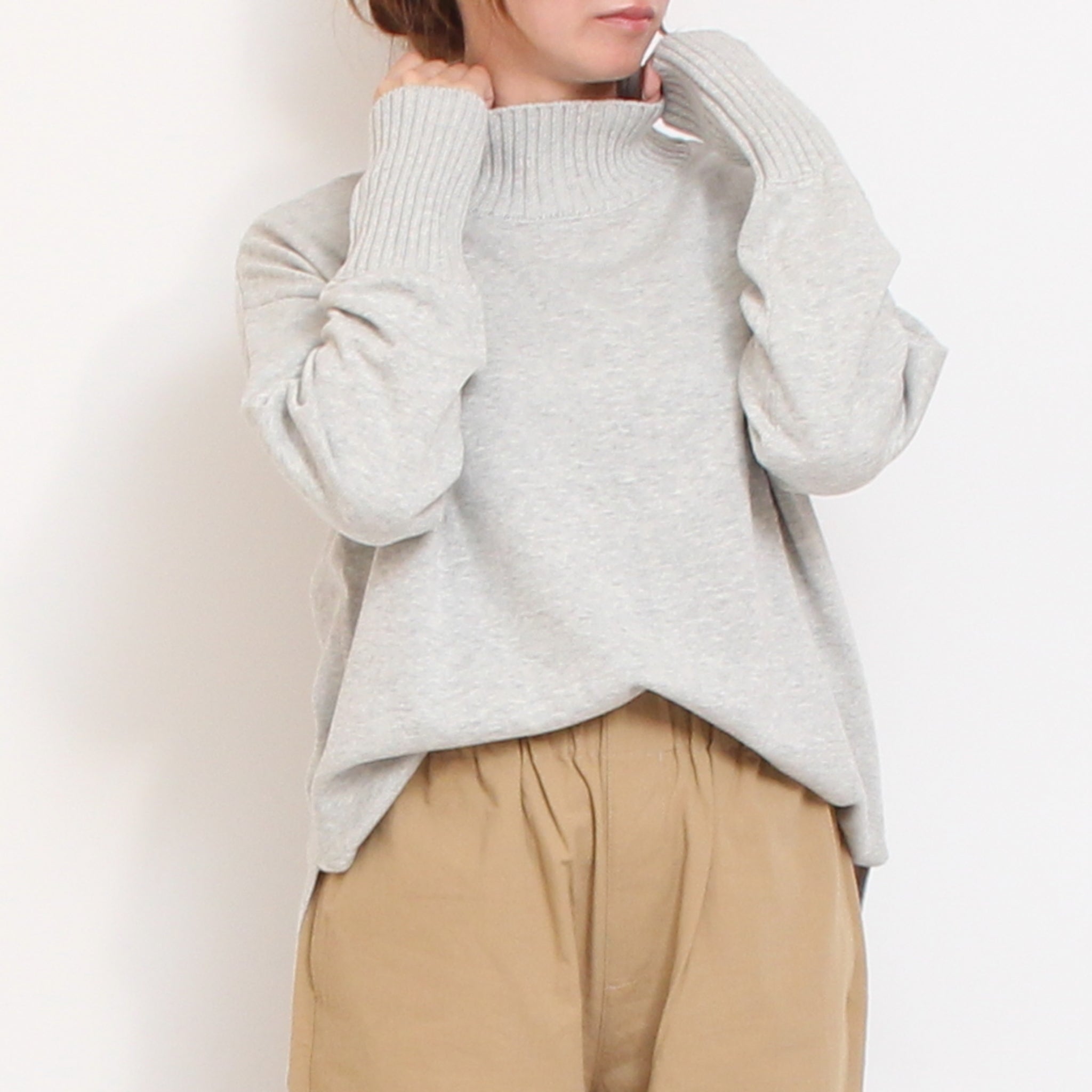 【WINE・NAVY残り僅か】 mao madeソフトコットンハイネックプルオーバー2510