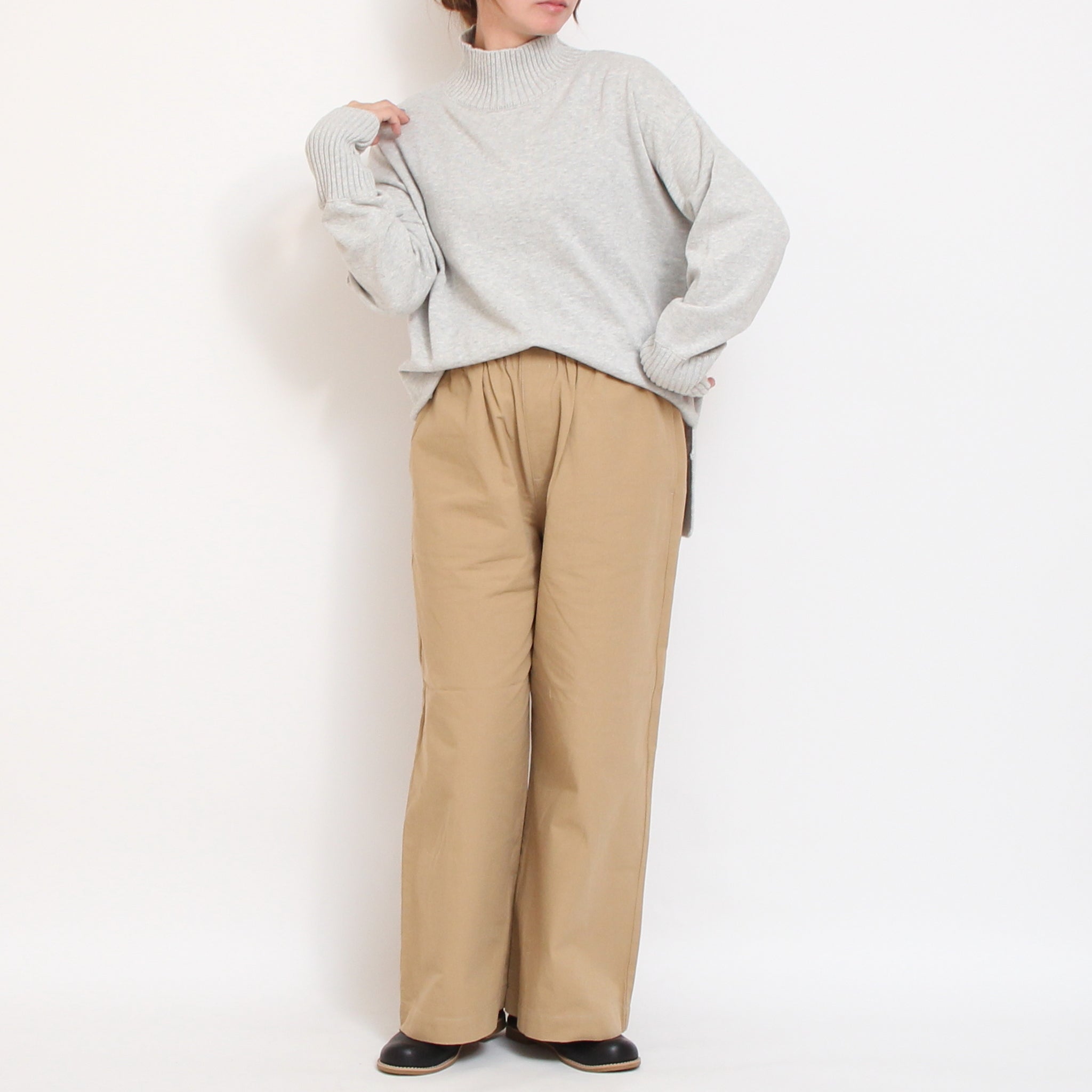 【WINE・NAVY残り僅か】 mao madeソフトコットンハイネックプルオーバー2510