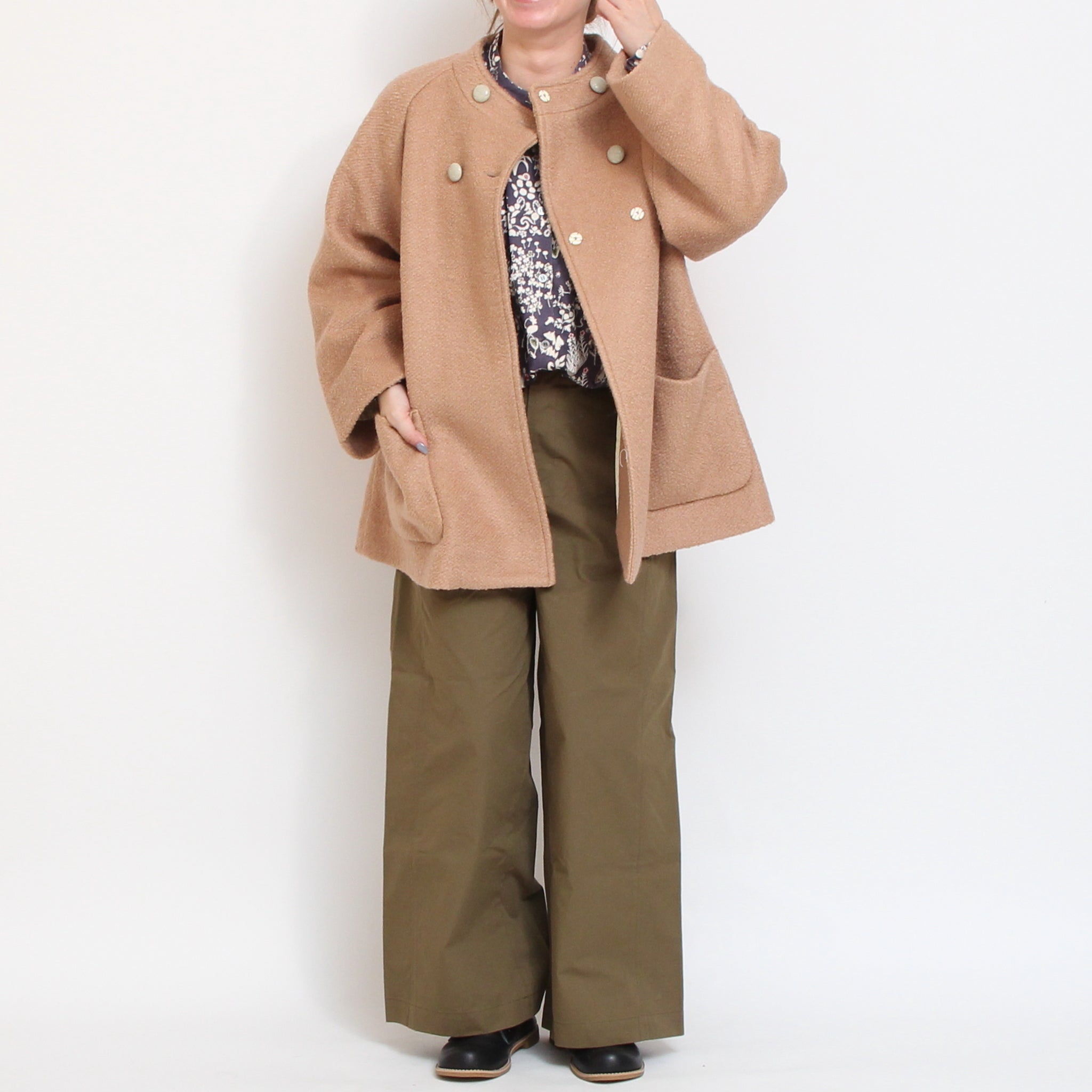 【再値下げ・50%OFF】【CAMEL・GRAYのみ ラスト1点ずつ】Pont de Chalonsダブルショートコート