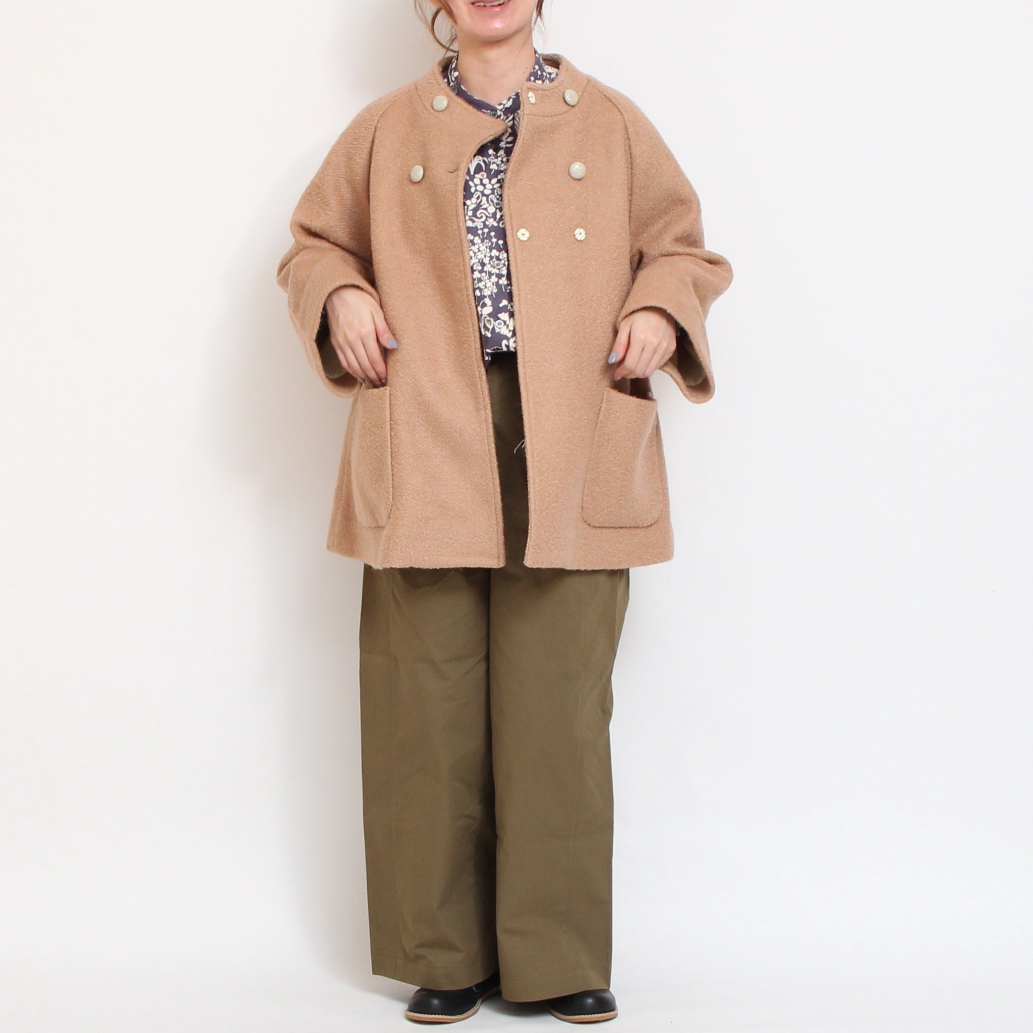 【再値下げ・50%OFF】【CAMEL・GRAYのみ ラスト1点ずつ】Pont de Chalonsダブルショートコート