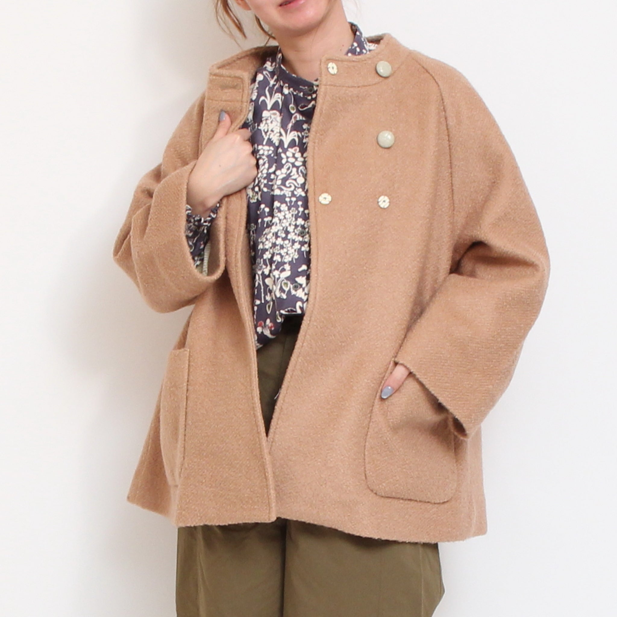【再値下げ・50%OFF】【CAMEL・GRAYのみ ラスト1点ずつ】Pont de Chalonsダブルショートコート