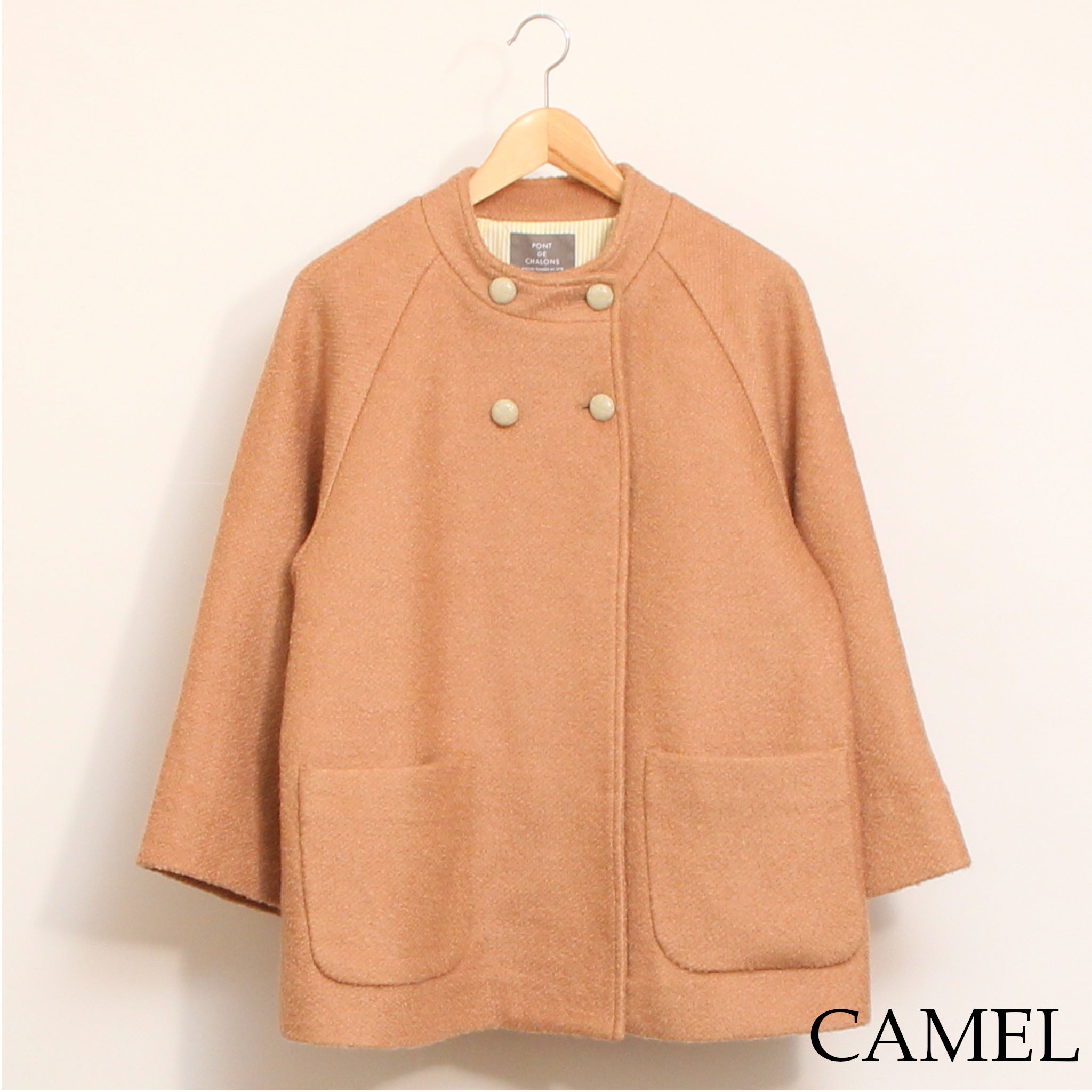 【再値下げ・50%OFF】【CAMEL・GRAYのみ ラスト1点ずつ】Pont de Chalonsダブルショートコート
