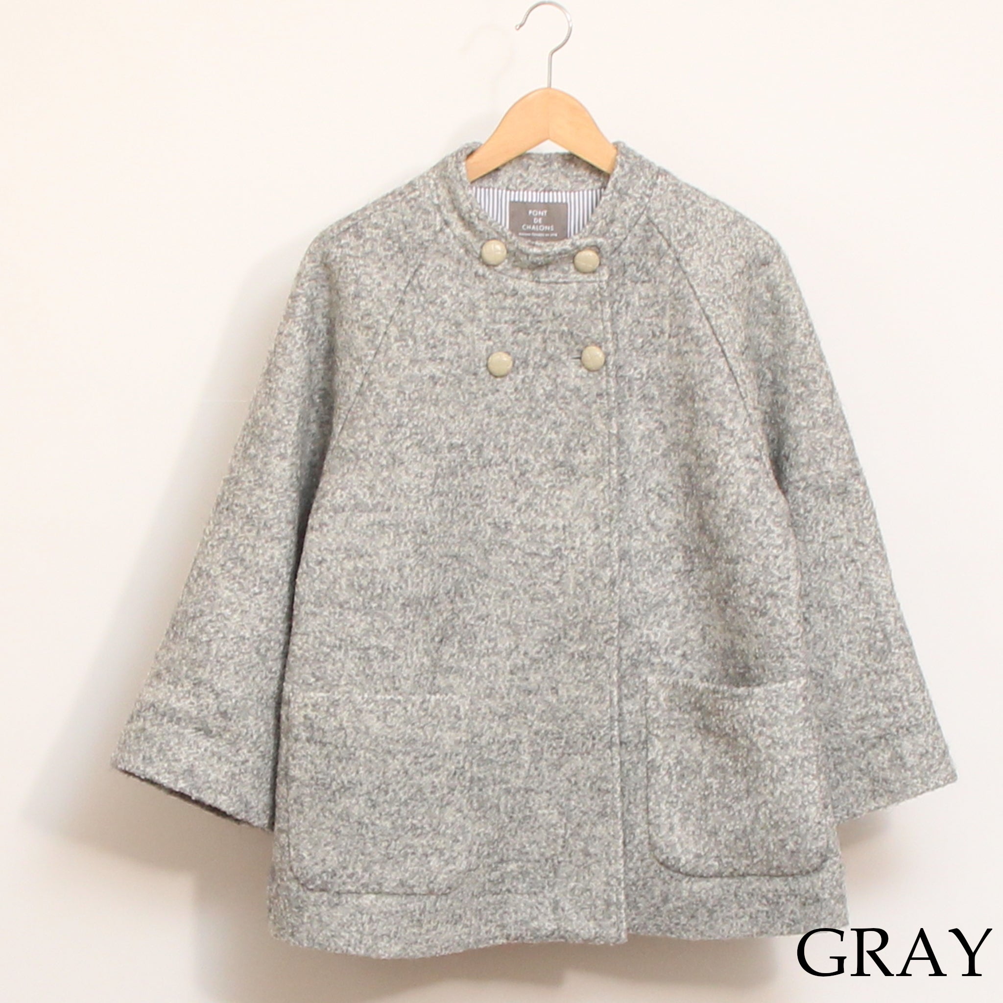 【再値下げ・50%OFF】【CAMEL・GRAYのみ ラスト1点ずつ】Pont de Chalonsダブルショートコート