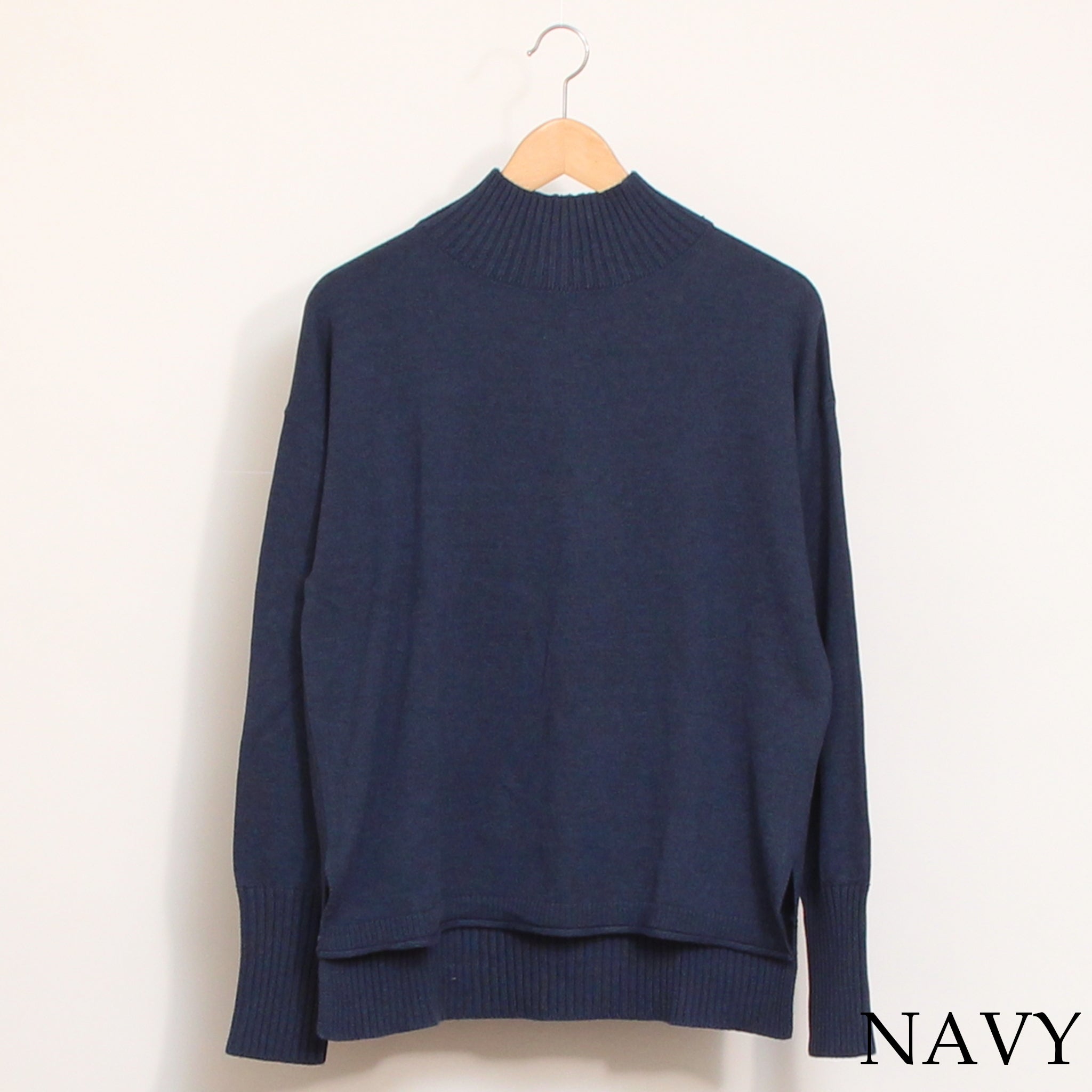 【WINE・NAVY残り僅か】 mao madeソフトコットンハイネックプルオーバー2510