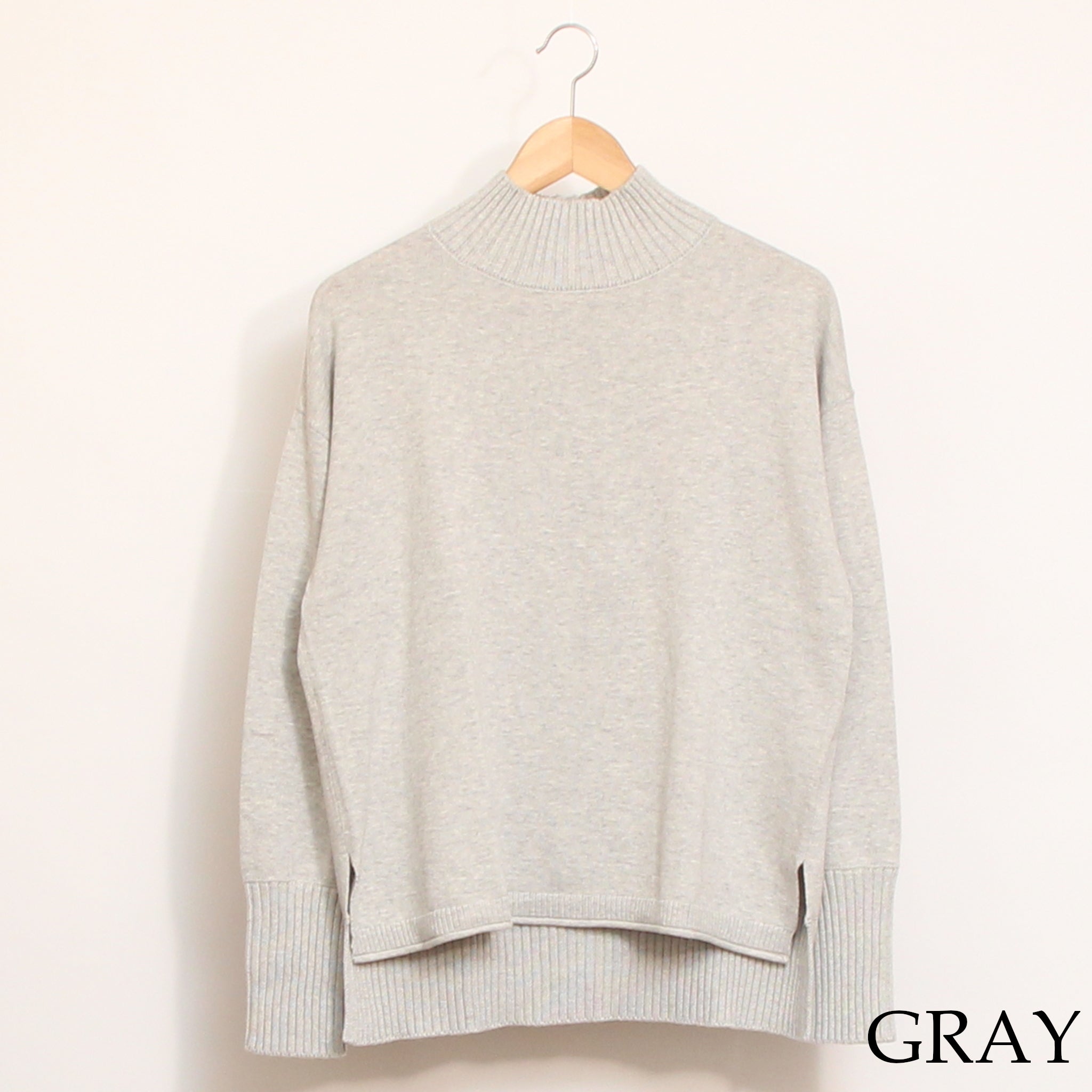 【WINE・NAVY残り僅か】 mao madeソフトコットンハイネックプルオーバー2510