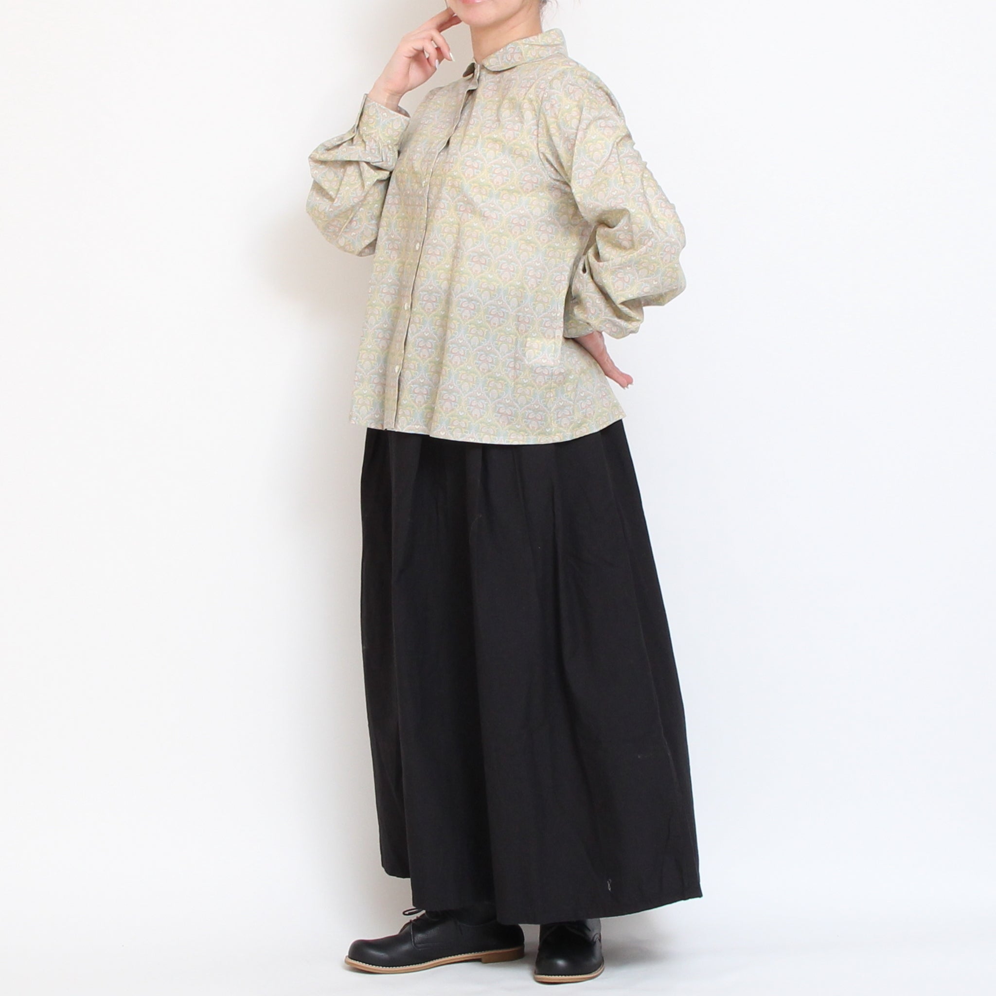 【YELLOWのみ ラスト1点】【本店限定商品】LIBERTYラウンドカラーショートシャツ
