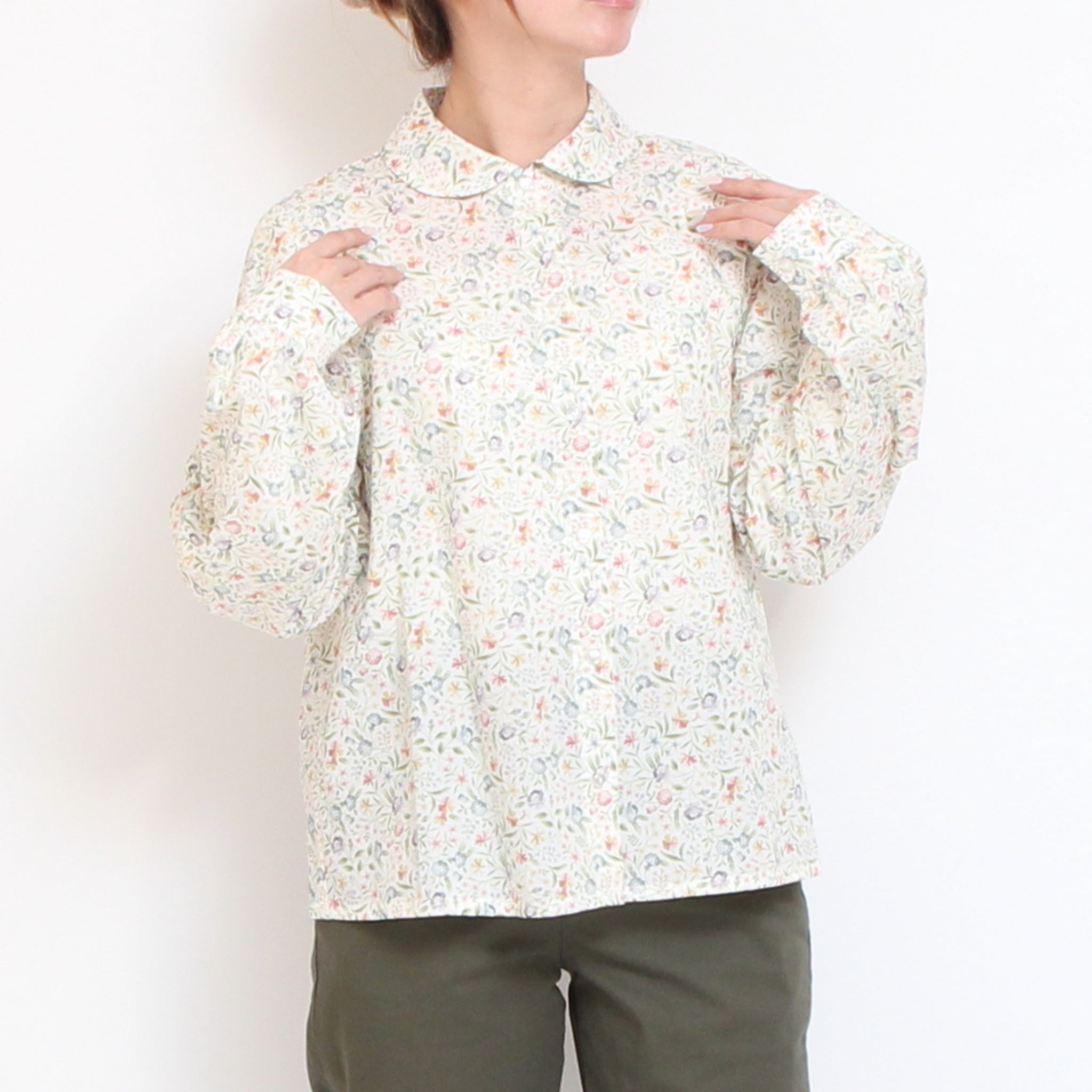 【YELLOWのみ ラスト1点】【本店限定商品】LIBERTYラウンドカラーショートシャツ