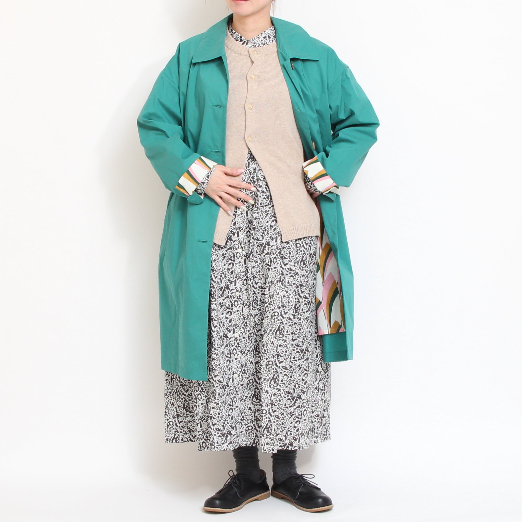 【30%OFF】【NAVYラスト1点】リバティウェーブタックワンピース(2601)