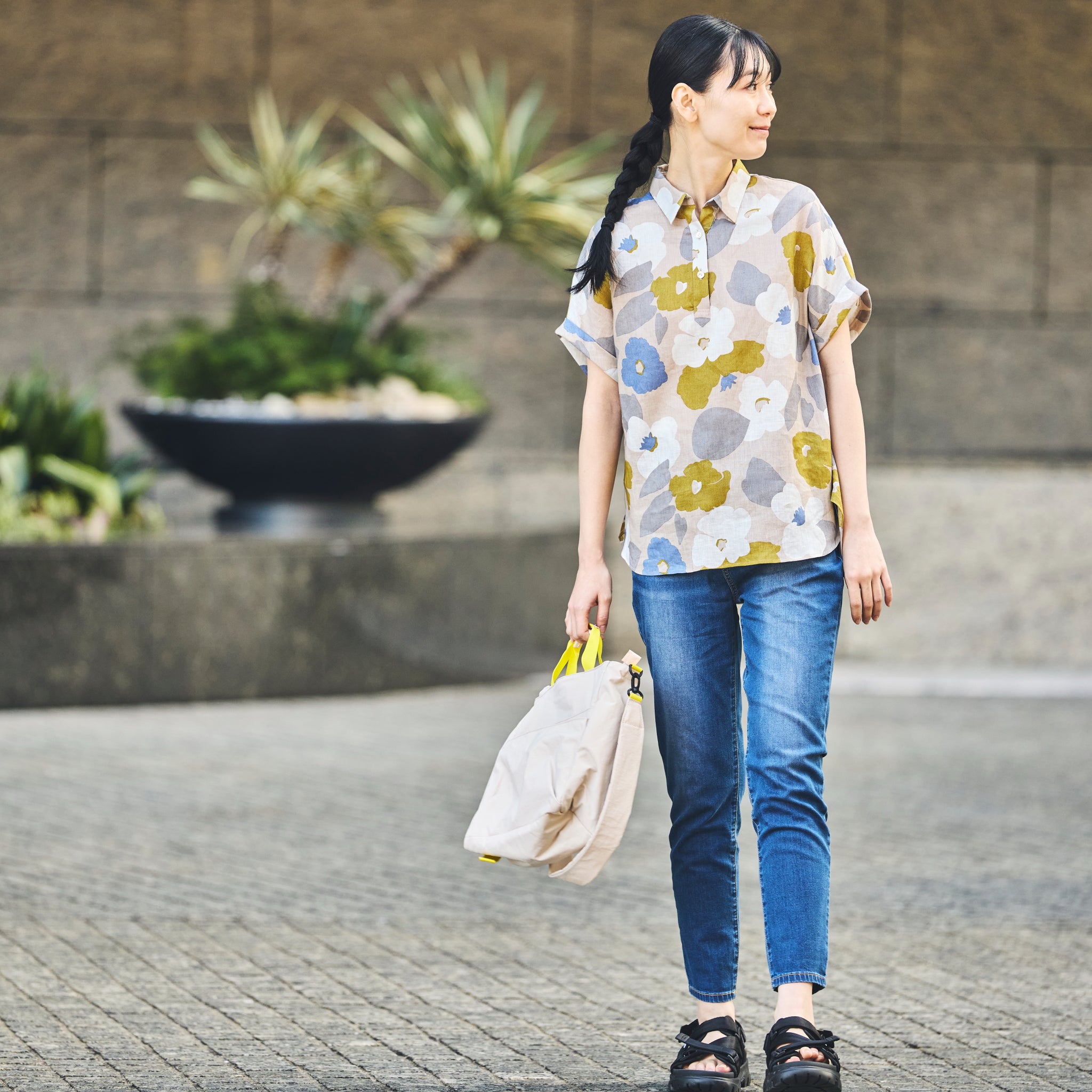 【20%OFF】【ORANGEのみ ラスト1点】フランダースリネンLIBERTYドルマンプルオーバーシャツ72055