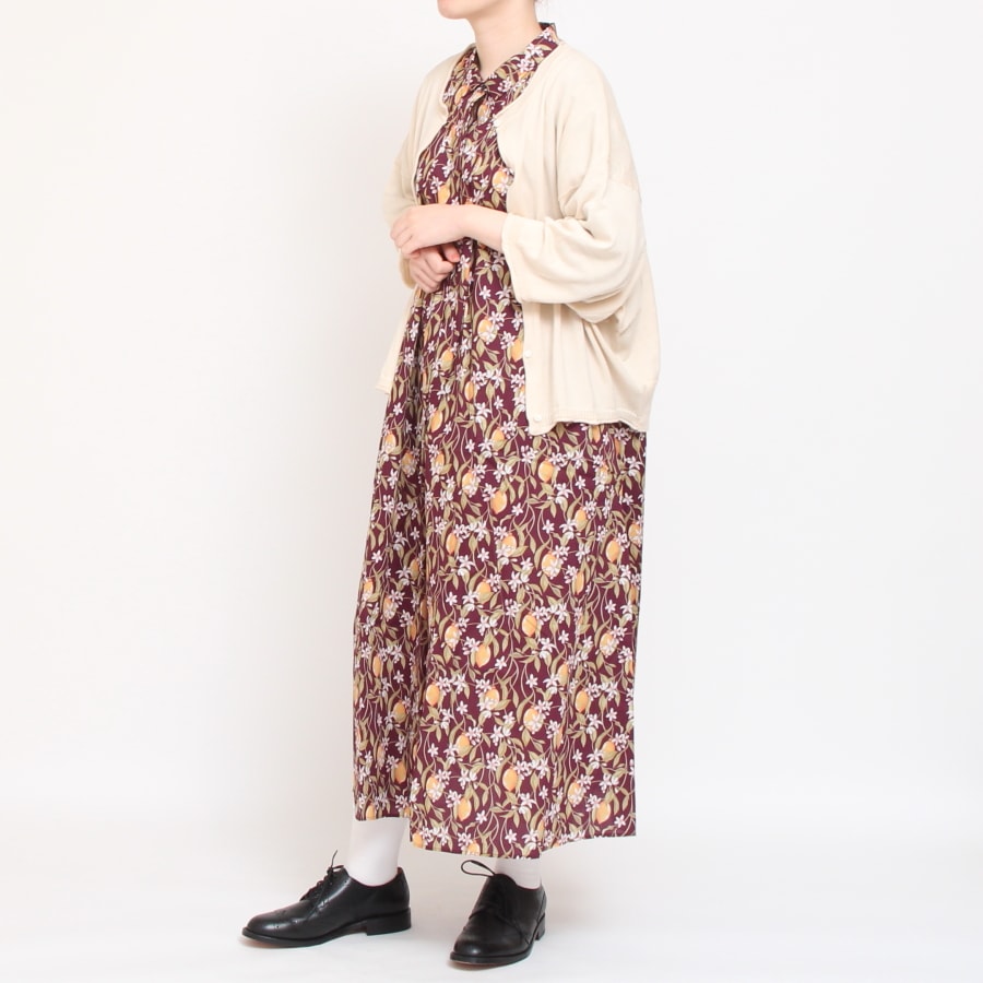 【IVORY WINEのみ 残り僅か】mao madeピマコットン7分袖カーディガン(2407)