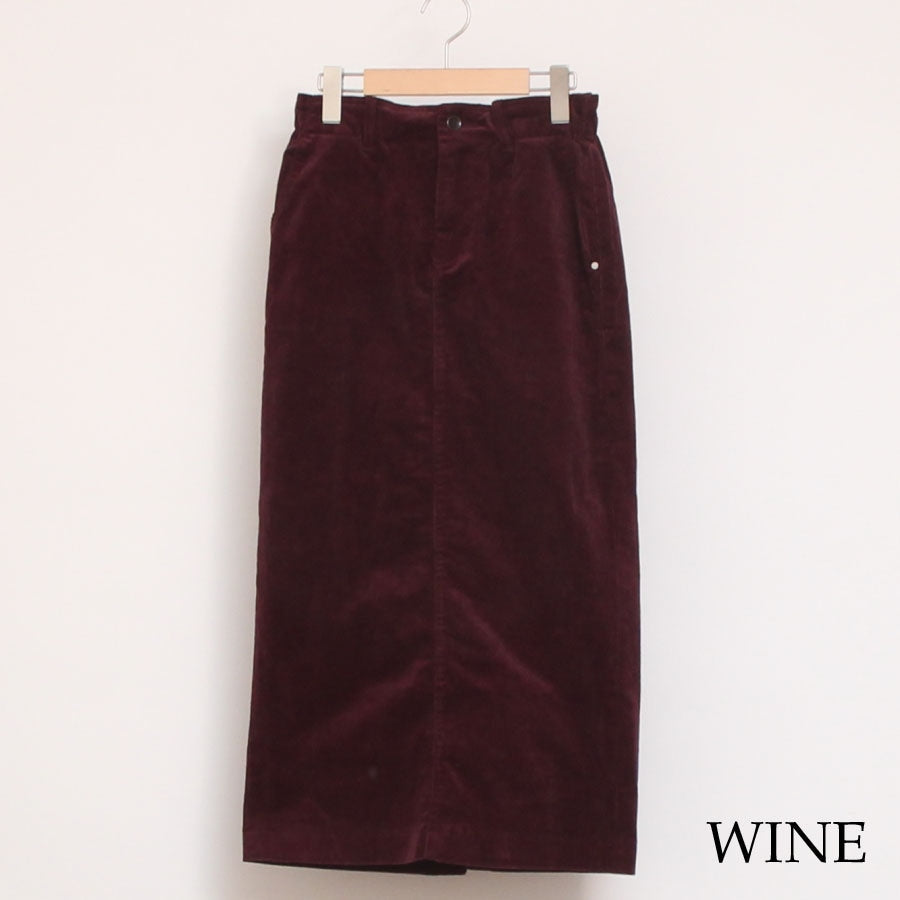 【30%OFF】【IVORY・WINEのみ ラスト1点ずつ】D.M.Gコーデュロイタイトスカート