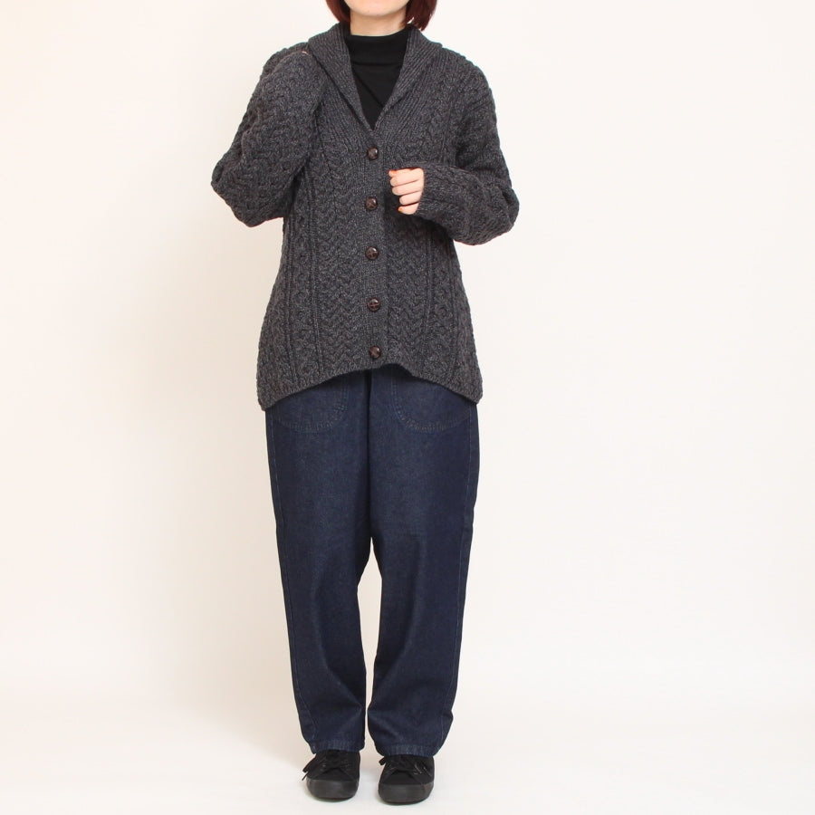 【40%OFF】【CHARCOAL GRAYのみ ラスト1点】Aran Woollen Millsショールカーディガン24
