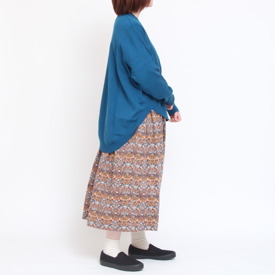 【20%OFF】【CAMELのみ】コーデュロイLIBERTY切替キーネックワンピース2411