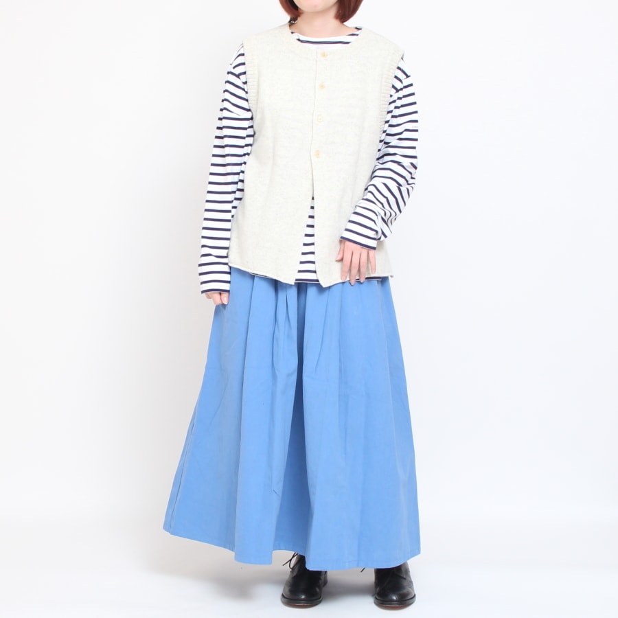 【30%】【BLUEのみラスト1点ずつ】D.M.Gフランネルマキシ丈スカート