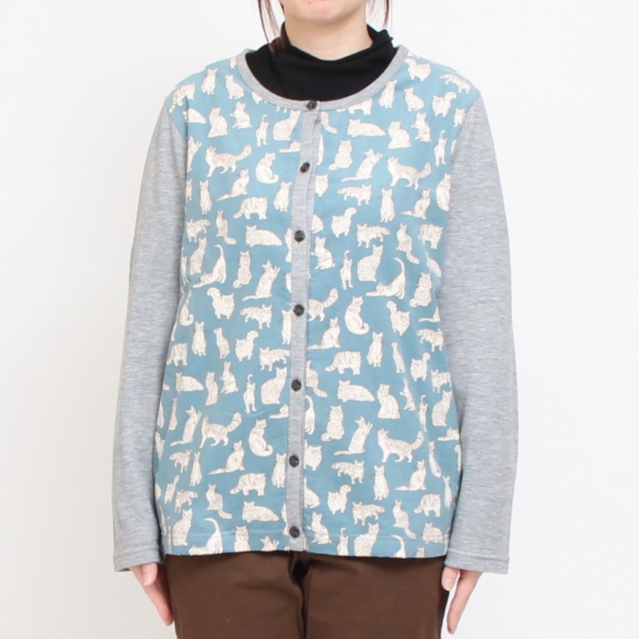 【20%OFF】【ラスト1点ずつ】LIBERTY MIXボートネックカーディガン67064