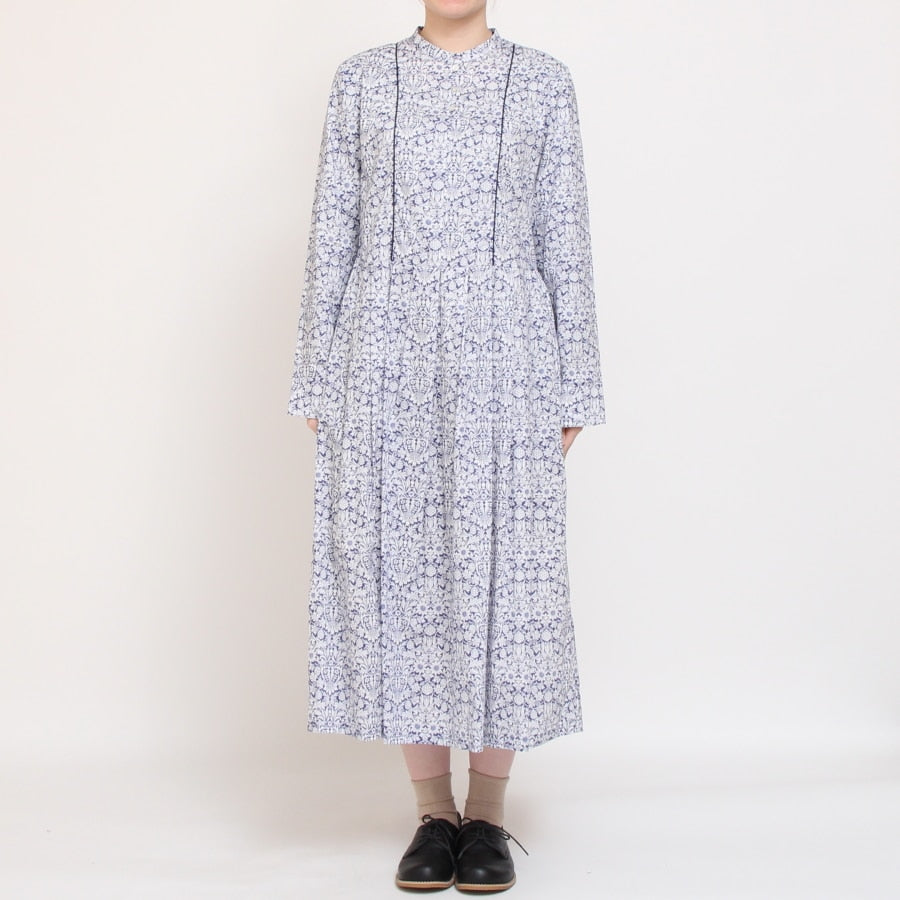 【30%OFF】【BLUEのみ 残り僅か】LIBERTY長袖パイピング使いワンピース(2502)