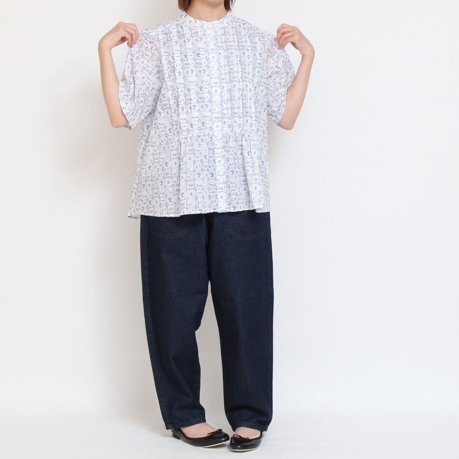 【PINKのみ 残り僅か】リバティ ワイドピンタック切替シャツ(2507)