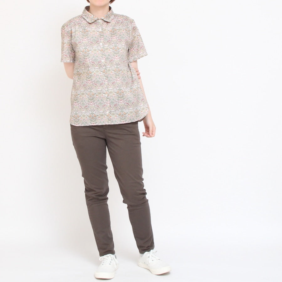 【KHAKI サイズ2のみ ラスト1点】リバティ半袖レギュラーシャツ(2408)