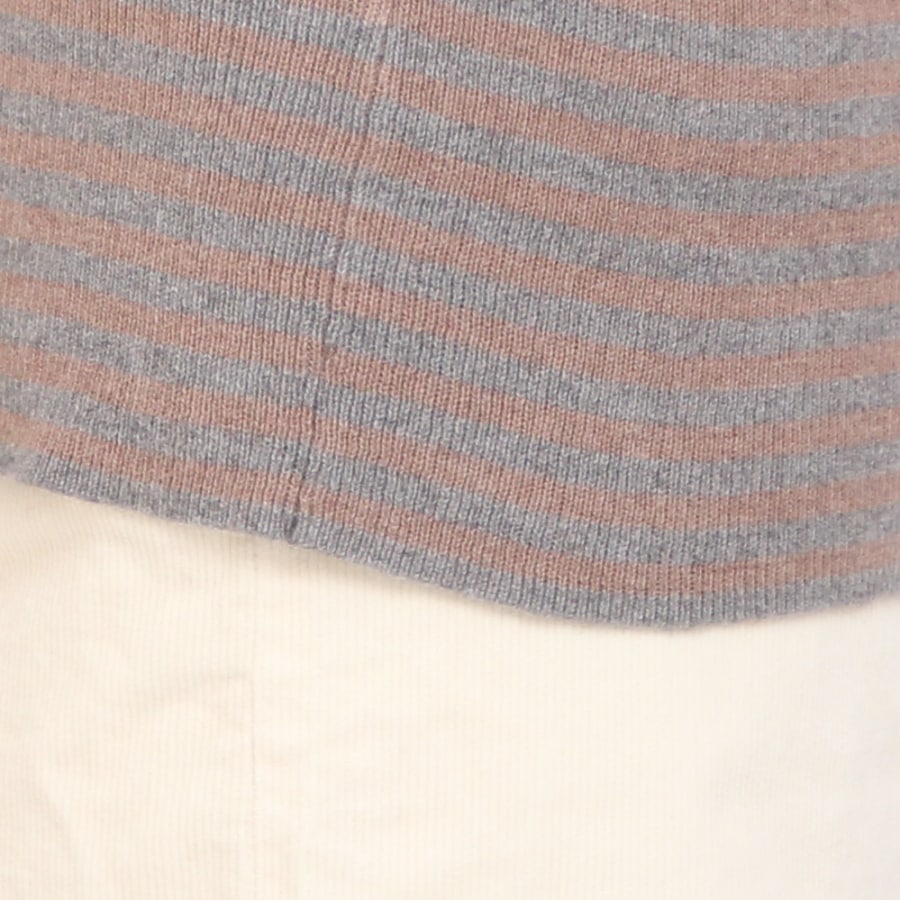 【CHARCOAL GRAYのみ】sosottoボーダーリブタートルプルオーバー42453222