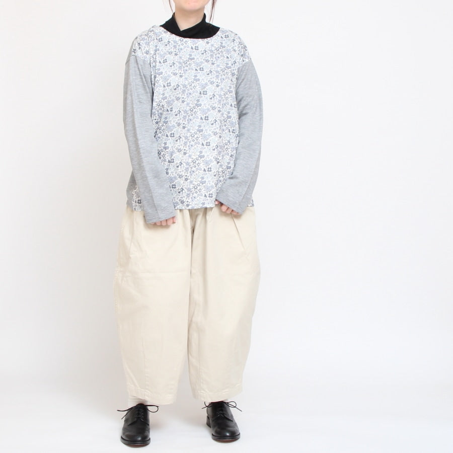 【20%OFF】【BEIGE・GRAYのみ ラスト1点ずつ】LIBERTY MIXボートネックプルオーバー67042