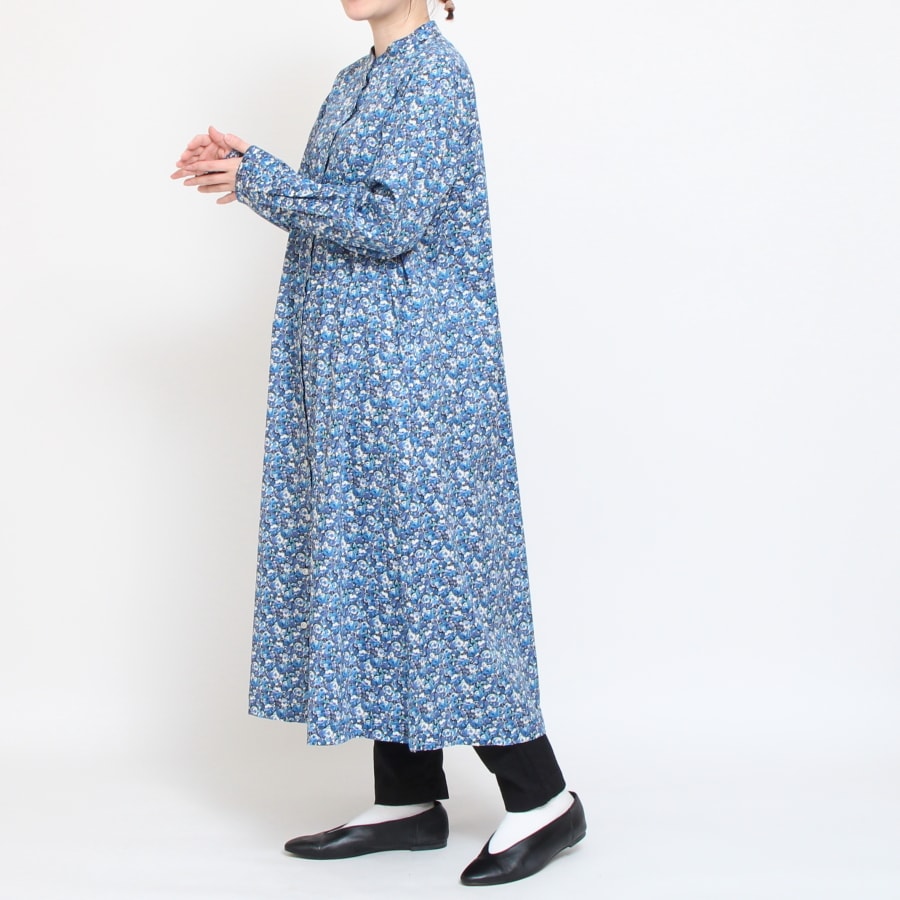 【20%OFF】【BLUEのみ 残り僅か】リバティバンドカラーフレアワンピース(2501)