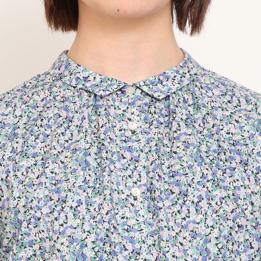 【20%OFF】【YELLOWのみ ラスト1点】HOKKOH LIBERTY ミニカラー袖シャーリングSH2505