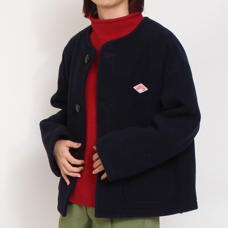 【BEIGE・MOCHAラスト1点ずつ】DANTONウールライトパイル ノーカラージャケット24