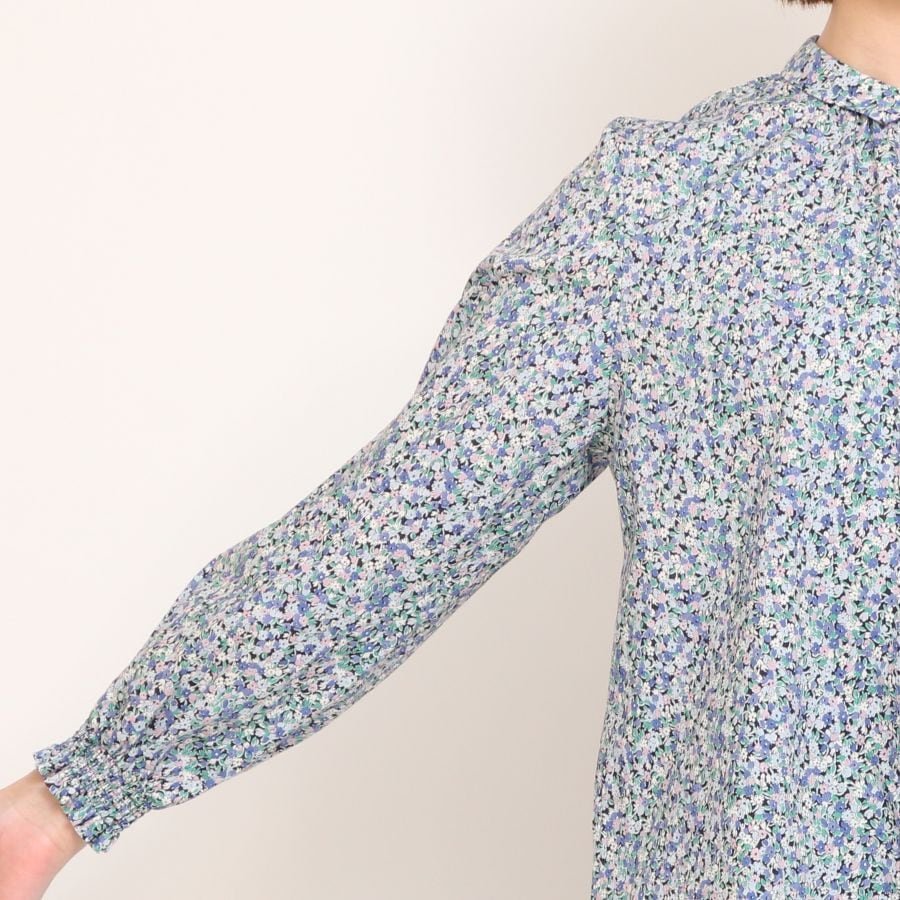 【20%OFF】【YELLOWのみ ラスト1点】HOKKOH LIBERTY ミニカラー袖シャーリングSH2505