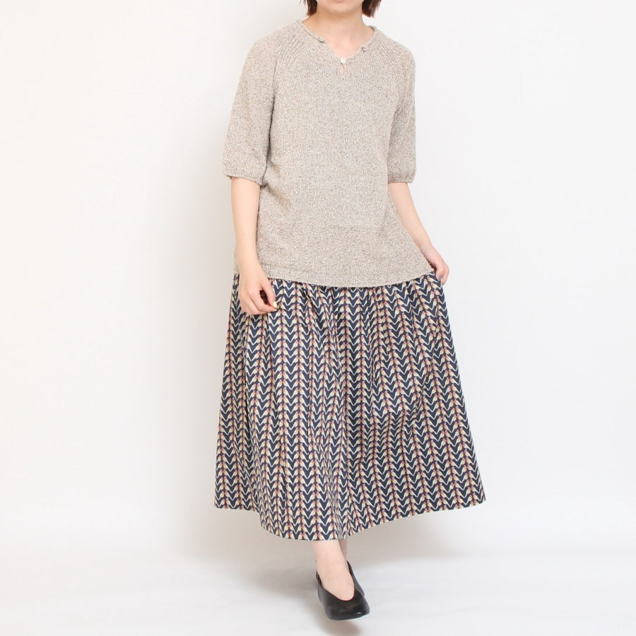 OTA KNIT コットンリネン シルクネップニットプルオーバー