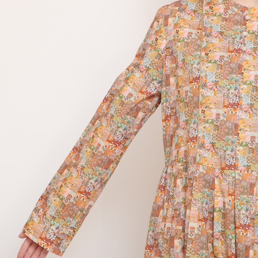 【30%OFF】【BLUEのみ 残り僅か】LIBERTY長袖パイピング使いワンピース(2502)