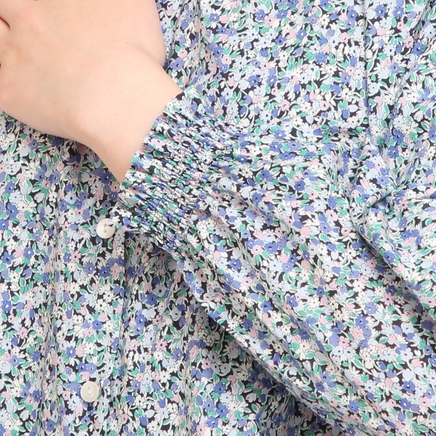 【20%OFF】【YELLOWのみ ラスト1点】HOKKOH LIBERTY ミニカラー袖シャーリングSH2505