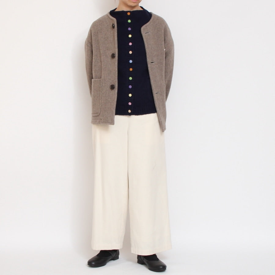 【BEIGE・MOCHAラスト1点ずつ】DANTONウールライトパイル ノーカラージャケット24