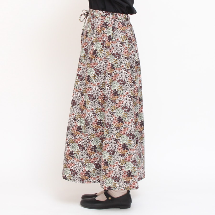 【20%OFF】【GREENのみ ラスト1点】コーデュロイLIBERTYリボン付きスカート(2411)