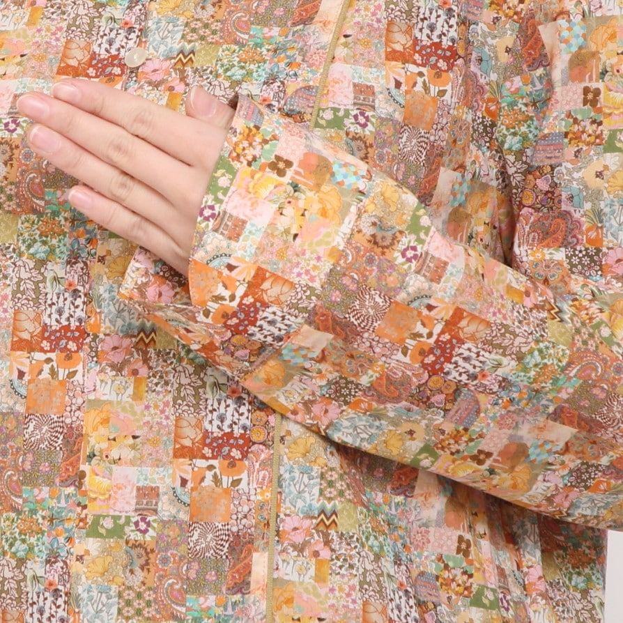 【30%OFF】【BLUEのみ 残り僅か】LIBERTY長袖パイピング使いワンピース(2502)