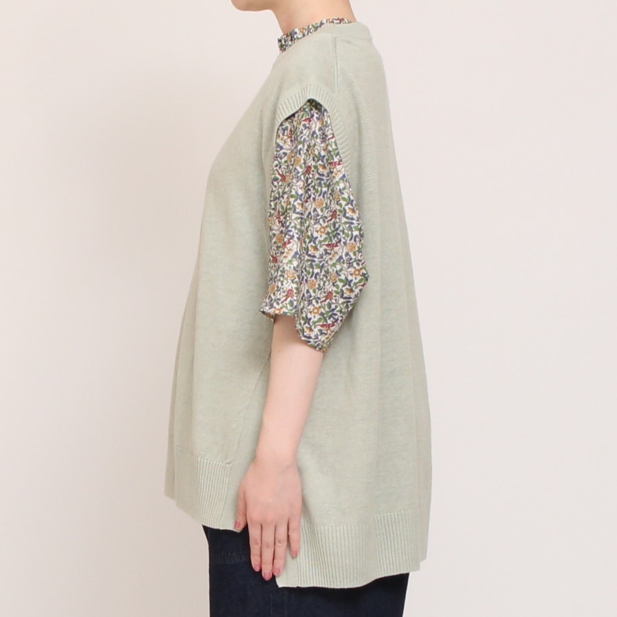 【50%OFF】【IVORY・MINTのみ 残り僅か】mao made UVカットリネン サイド釦ベスト