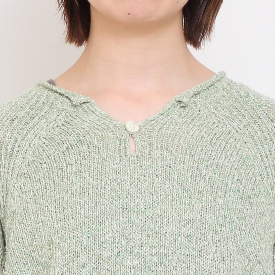 OTA KNIT コットンリネン シルクネップニットプルオーバー