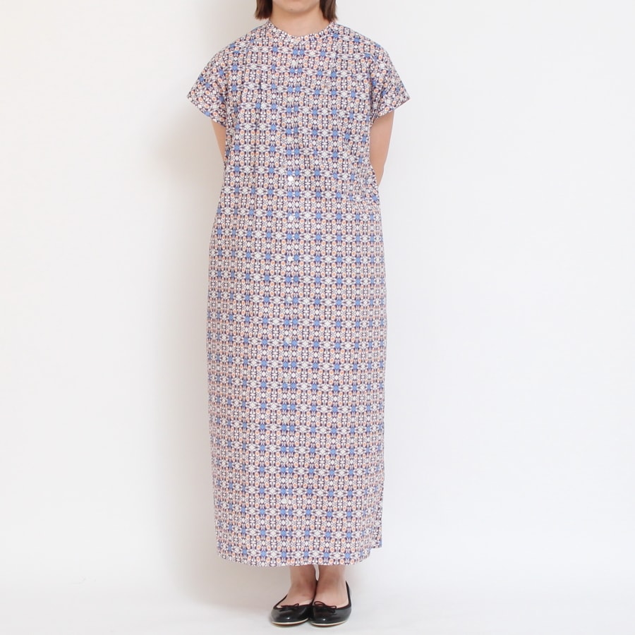 【30%OFF】【BLUE・BROWNラスト1点】リバティ スタンドフレンチワンピース(2507)
