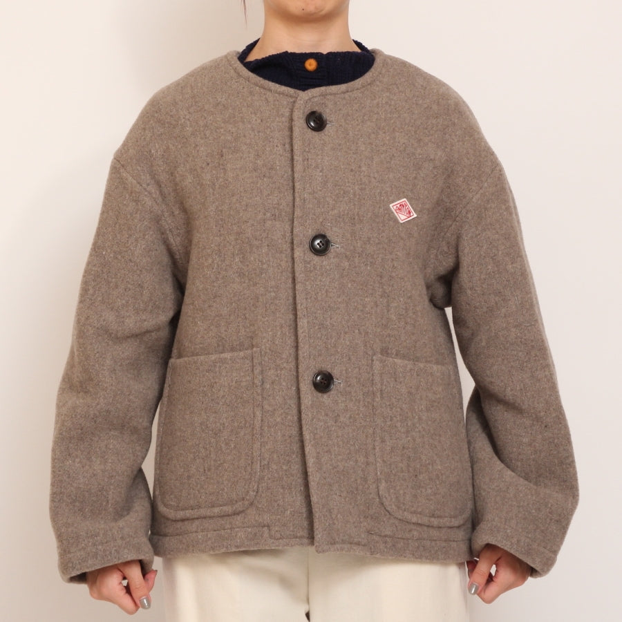 【BEIGE・MOCHAラスト1点ずつ】DANTONウールライトパイル ノーカラージャケット24